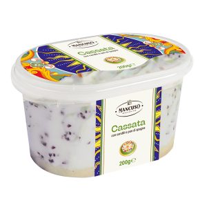 Mancuso Gelati - vaschetta di gelato siciliano - cassata con canditi e pan di spagna