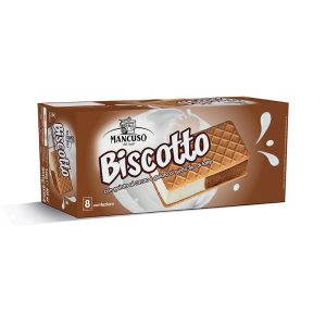 Mancuso Gelati - biscotto con cremoso gelato - fior di latte e cacao