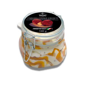 Mancuso Gelati - burnia in vetro con gelato al caramello e biscotti croccanti