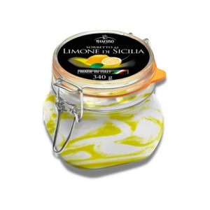 Mancuso Gelati - burnia in vetro con sorbetto al limone