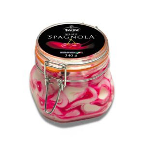 Mancuso Gelati - burnia in vetro con gelato alla stracciatella